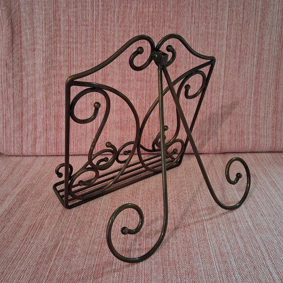 Princess House Metal Cookbook Holder Meridian Book Stand Photo Display 5271 - Picture 3 of 9